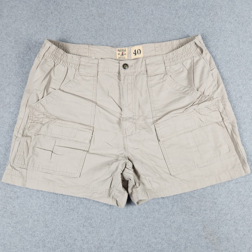 RedHead Cargo Shorts Mens 40 Beige Canvas Utility Rugged Relaxed Fit Outdoor
